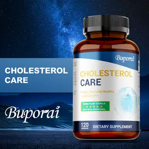 Buporai dietary supplement, 120 capsules per bottle, supports healthy blood lipid levels and contains sterols, fenugreek, and sugarcane extract.