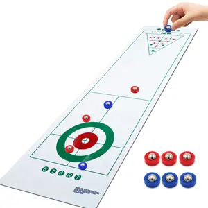 Green 54.3 inch Three-in-one Game Set For Curling/Shuffleboard/Bowling Game Set  - Exciting Family Entertainment with 6 Vibrant Rollers, 10 bowling pins - Ideal Christmas, Thanksgiving Gaming Present Family Fun Game