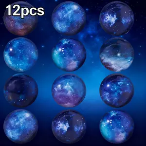 12 Piece Galaxy Planet Stress Ball Set, Easter Egg Filled Toys, Space Theme Birthday Party Gift, Portable Decompression Venting Ball