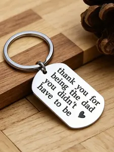 Thank You Stepfather Keychain, Meaningful Gift for Dado Be, Metal Letter Keychain, Perfect Present for Stepfathers, Unique and Heartfelt