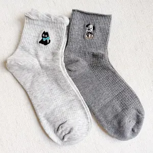 Ellison and Young Cat And Dog Design Crew Socks Set Of 2