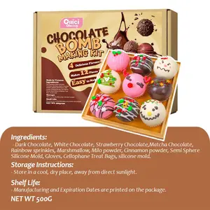 CHOCOLATE BOMB MAKING KIT – 12 Pieces | Hot Cocoa Bomb Kit (4 Flavors)