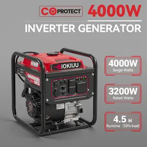 4000W Super Quiet Portable Inverter Generator 208cc Gas Powered for House Power Emergency Backup RV Camping Ultra Lightweight CO Sensor EPA Compliant ECO Mode 3-Year Warranty