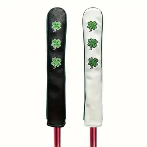 Four Leaf Clover Design Golf Alignment Stick Cover, Golf Swing Training Cover, Golf Accessories for Men & Women, Golf Enthusiast