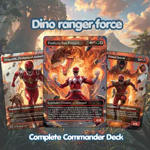 Dino Ranger Force Waifu MTG Deck  100 Card EDH Commander + Tokens | Anime Proxy Set | Collector Must-Have - Proxy EDH