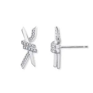 Radiance by Absolute™ .38ctw Sterling Silver Love Knot Stud Earrings