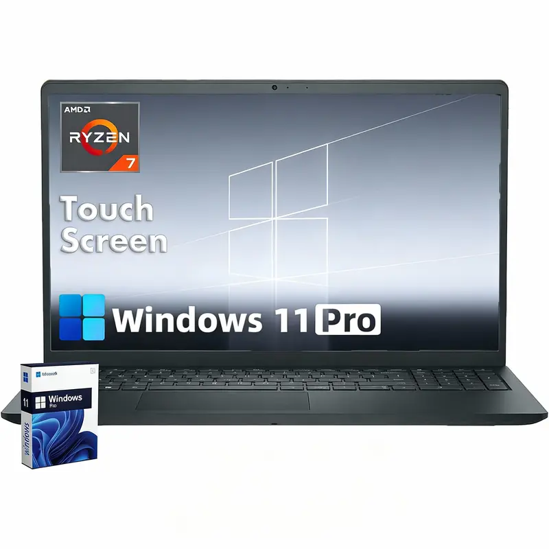 Dell Inspiron 15.6" Touchscreen Laptop | AMD Ryzen 7 7730U  | Windows 11 Pro | Copilot AI | FHD IPS (1920×1080) |  Long Battery Life | AMD Radeon Graphics