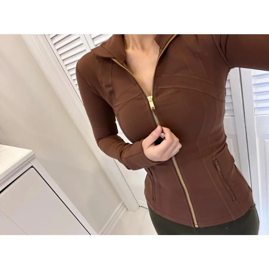 Brown gold zipper