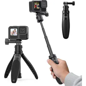 TELESIN 40cm/15.75'' Selfie Stick Tripod, Quick Release Portable Vlog Camera Selfie Stick Handle Grip Monopod for GoPro 13 12 11 10 Max/Insta360 X5/AKASO/DJI Osmo Action 6 5 pro Osmo Nano Accessories