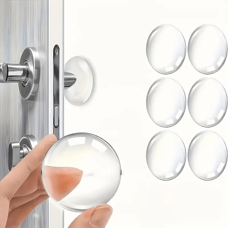 6/10 Pack Transparent Self-Adhesive Door Stopper, Noise Reduction Design, Easy Installation, Ideal for Home Office, Wall Protection, Door Hardware