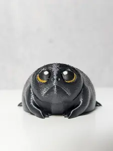 Depressed Dumpling – Sad Black Rainfrog Figurine, Moody Frog Desk Buddy - Emotional Support Blob Home Desk Decor