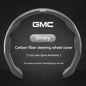 Carbon Fiber Car Steering Wheel Non-slip Cover, Protective Steering Wheel Covers For GMC Savana Graphyte Yukon Envoy Granite Hummer Ev Terrain Jimmy Acadia