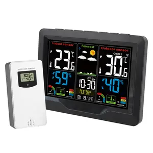 Wireless Smart Weather Station, Digital Temp Humidity Meter, Weather Forecast, Snooze Alarm Clock with Outdoor Sensor