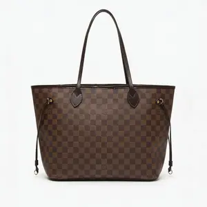 Pre-owned Louis Vuitton LV brown checkerboard pattern Neverfull shopping bag shoulder bag 40*19*32cm zc360301050
