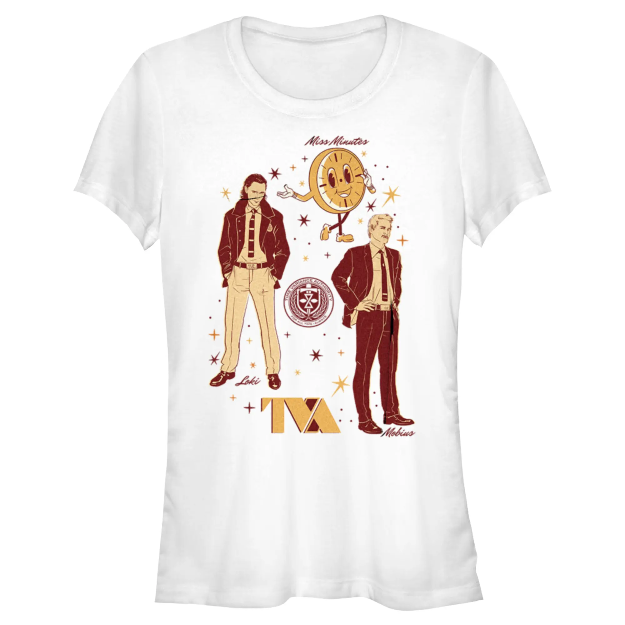 Juniors Womens Marvel Loki Retro Characters T-Shirt