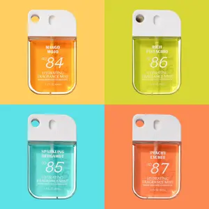 4-Pack Travel-Size Hydrating Fragrance Mist Set – 1.5 FL.OZ Each – Lightweight Refreshing Body Spray for Summer, On-the-Go Use & Gifting