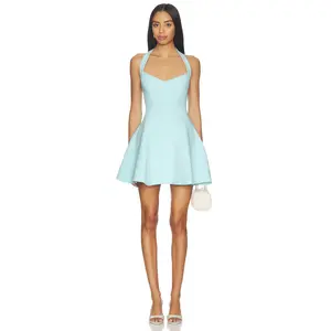 Bardot Deserae Halter Neck Mini Dress in Aqua