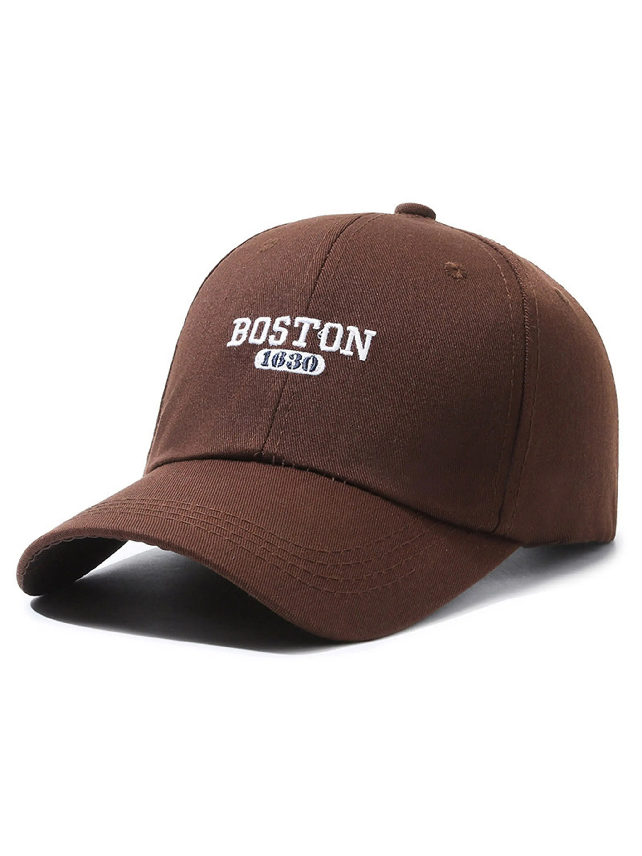 Classic Boston 1630 Embroidered Hat, Perfect for Outdoor Casual Wear, American Style, Fitted Design, All Seasons