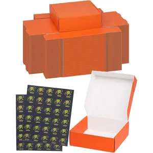 6"x6"x2" Small Shipping Boxes - Set of 50, Orange Mailer Packaging Boxes for Small Business, Cardboard Boxes for Jewelry Gift Comic Book Bulk