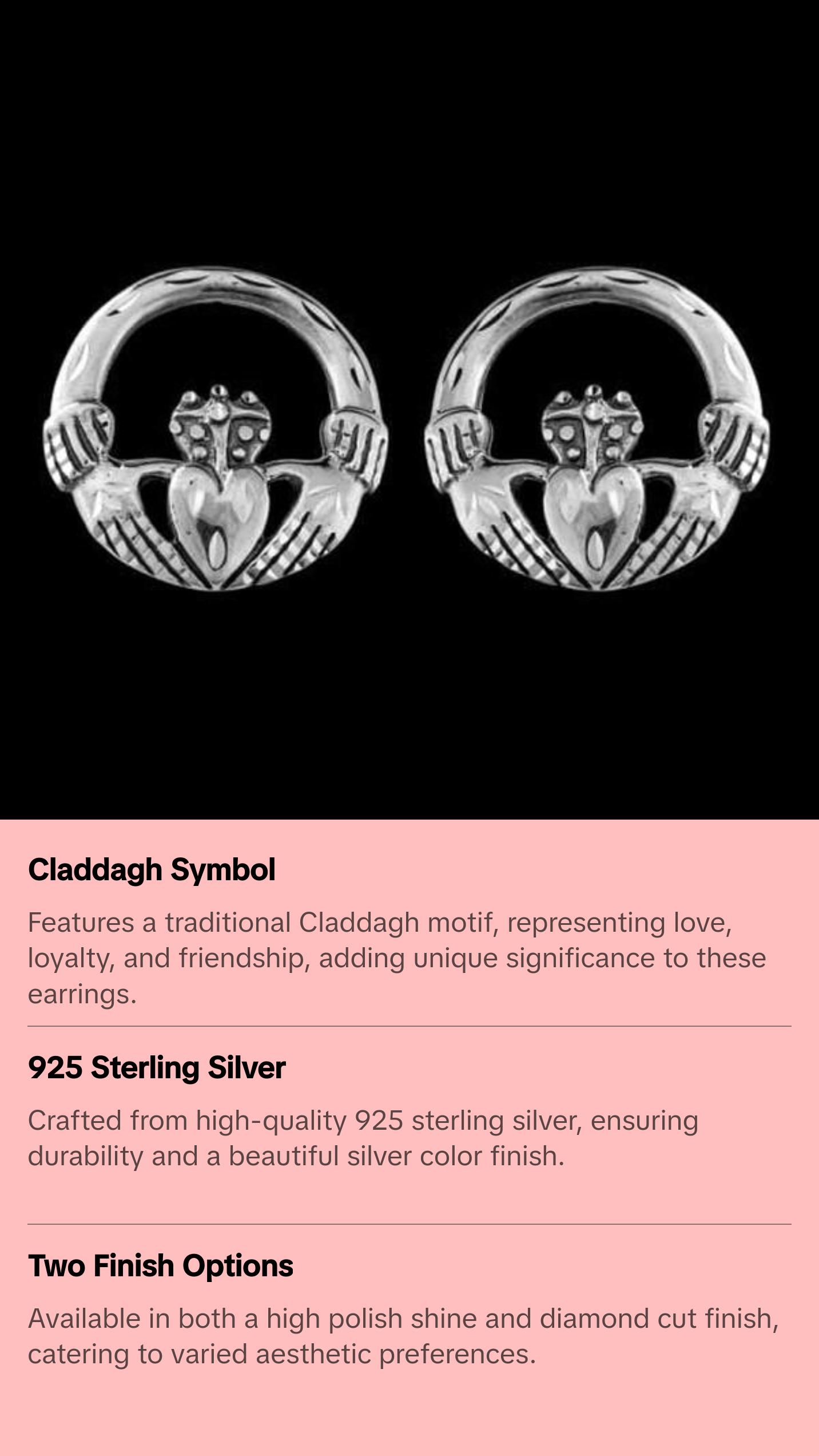 Claddagh Circular Stud Earrings