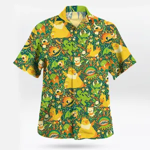 2026 Hot Hawaiian Sets PKM [FREESHIP] Fresh Summer – Youthful – Bold with the Green PKM Hawaiian Shirt – Tropical Anime Summer Shirt