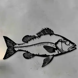 Fish Wall Art, Wall Art Decoration, Metal Fish Wall Hanging Decor, Wall Hanging Decor for Home Living Room Office Farmhouse, Home Decor, Poster