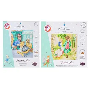 Crafts & Sewing Craft Buddy Crystal Art Peter Rabbit Characters 2pk Canvas Kit