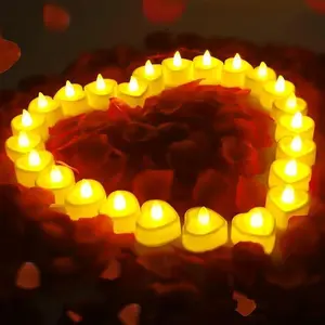 Red Rose Petals & LED Candles Set – 1000 Count Red Petals, 24 pcs LED Candles, Romantic Decor for Valentines Day, Proposal & Special Nights