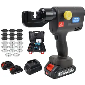 AMZCNC Electric Hydraulic Cable Lug Crimping Tool, 12 AWG to 2/0 AWG Terminal, Cable, Wire Electric Crimper Tool Kit, Battery Crimp Tool Kits with 20 Dies(12AWG~00AWG)