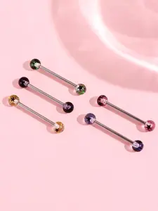 5 pieces, 1 set of Y2K personalized cute colorful candy colored tongue nails, women's puncture accessories