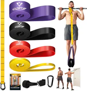 COFOF Pull Up Assistance Bands, Up to 400 lbs Adjustable and Replaceable Pull Up Bands with a Military Grade Nylon Strap, Door Anchor, Metal Steel Buckles, Pull Up Assist for Strength Training