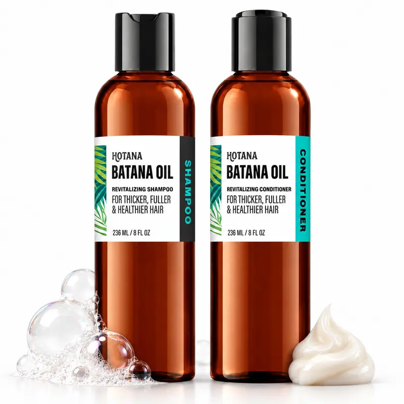 Batana Oil Shampoo & Conditioner Set – Nourishing Duo Shampoo and Conditioner, Keratin Formula for Stronger, Fuller, Healthier Hair