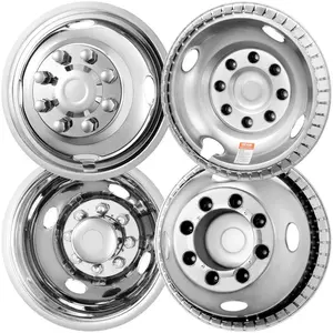 VEVOR 19.5-inch 10 Lug Wheel Simulators, 304 Stainless Steel Wheel Simulator Kit with Mirror Polished Finish, 2 Front and 2 Rear Wheel Covers Fit for For Ford F450/F550 (2005-2020), 4 pcsVEVOR Super Brand Day