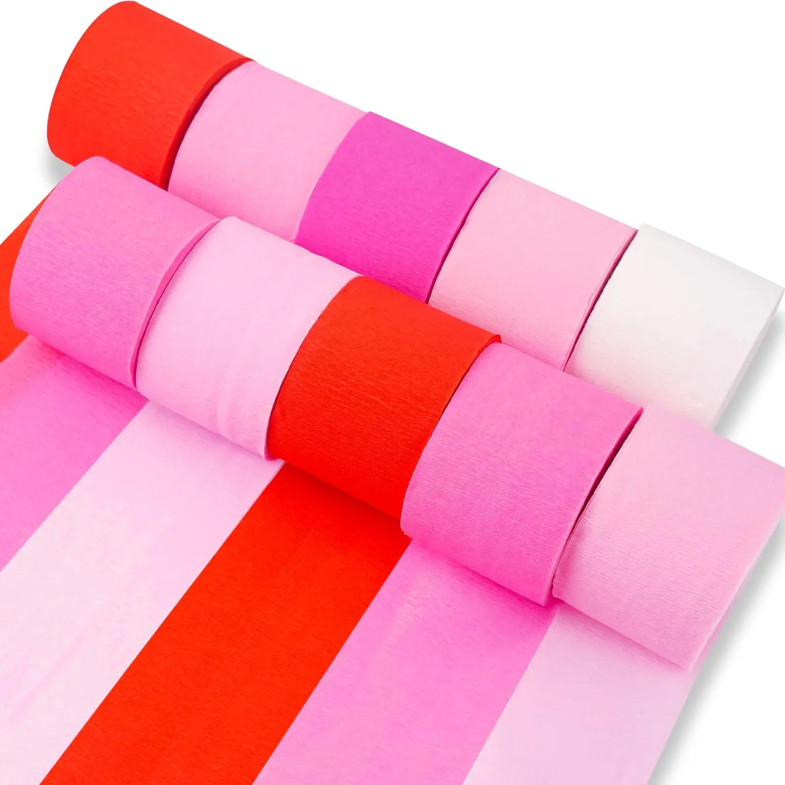 PartyWoo Crepe Paper Streamers 10 Rolls 820ft,Pack of Crepe Paper Streamers in Pink Shades Color,Crepe Paper for Birthday Decorations,Party Decorations,Valentines Day Decorations (1.8 in x 82 Ft/Roll)