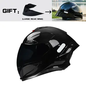 Nbtk Brand Full-Face Motorcycle Helmet, A large tail fin is given as a gift.Abs Material with Eps Liner, Multiple Ventilation, Sunshade Lenses, Unisex All-Season Commuter Helmets