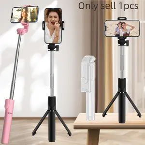 Mini Portable Selfie Stick with Tripod, Bluetooth-compatible Remote Control, 360° Rotating Phone Holder, Compact and Convenient for Travel