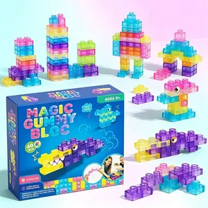 Stress Relief Jelly Block Toy, Soft Gel Building Blocks, Transparent Puzzle for Hand Skills, Free Assembly, 3+ Years, Birthday Gift, Stress Relief Gadgets