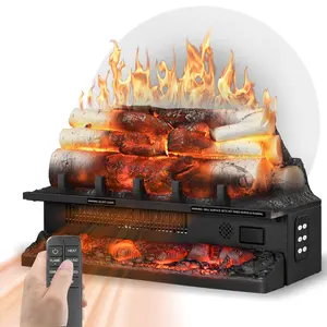 KISSAIR Mini Charcoal Stove: Remote/Side Buttons, 2 Temp Controls, 5 Flame Speed/Brightness, Unique Flame, Overheat Protection, Leaf-Shaped Front Fence