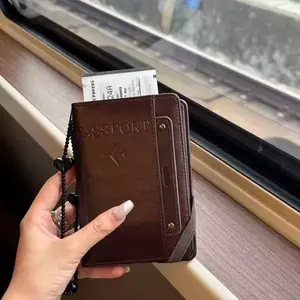 RFID Blocking Passport Holder, Passport Cover, Anti-Theft Travel Document Wallet, Multi-Function Credit Card Organizer, Essential for Business Trips