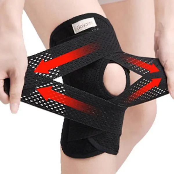 Galvaran Professional Knee Brace for Men & Women - Breathable, Adjustable Compression-Type Safety Anti-Injury Sporty Protective Gear with Side Stabilizers for Meniscus Tear, ACL Recovery, Goalie Hockey, Compression-Type Protective Gear sohochic
