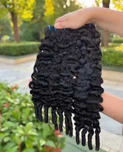 【Hot Sale 】Lemoda Burmese Curly Bundles Human Hair 100% Unprocessed Virgin Hair Bundles Deals Human Hair Extensions 15A Raw Burmese Curly Natural Black Human Hair Bundles for Black Women