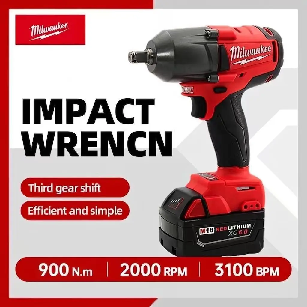 Milwaukee Brushless Cordless Impact Wrench - SKI Modelwith 900N.m High Torque for Heavy-Duty Hardware Tasks