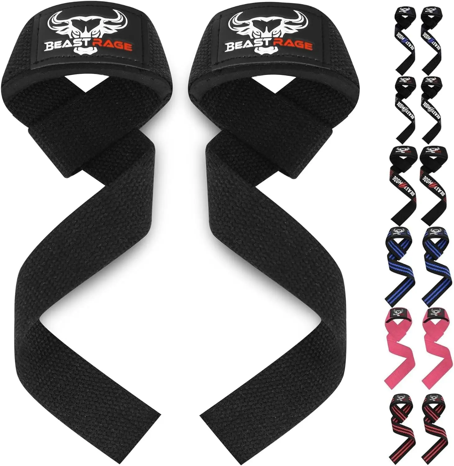 Sports Lifting Wrist Straps for Weightlifting, Straps Gym Grip Power Workouts Lifting Straps Padded Neoprene & Premium Cotton Men Women, Deadlift Bodybuilding Exercise Lifting Straps