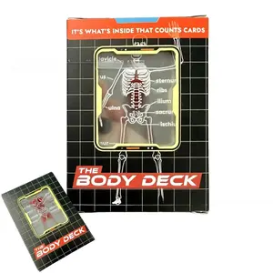 Human Anatomy Playing Cards, Themed Card Game, 3D Human Image Skeleton Waterproof Transparent Poker Toy, Gift for Doctors Nurses Medical Students Educators