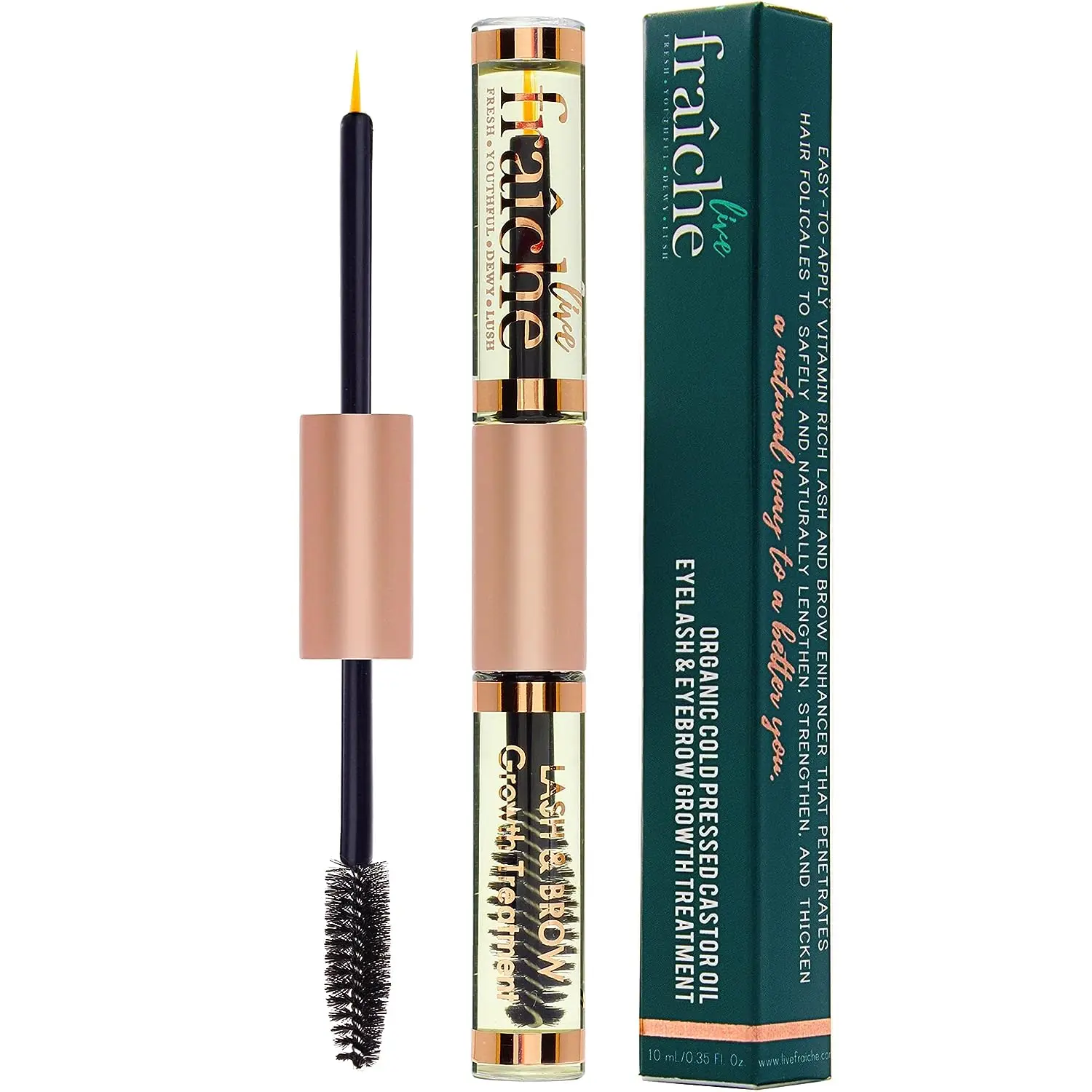 Organic Castor Oil - All Natural Cold Pressed Castor Oil Eyelash Growth Serum with Mascara Tube - Eyelash Conditioner Lash Boost Serum