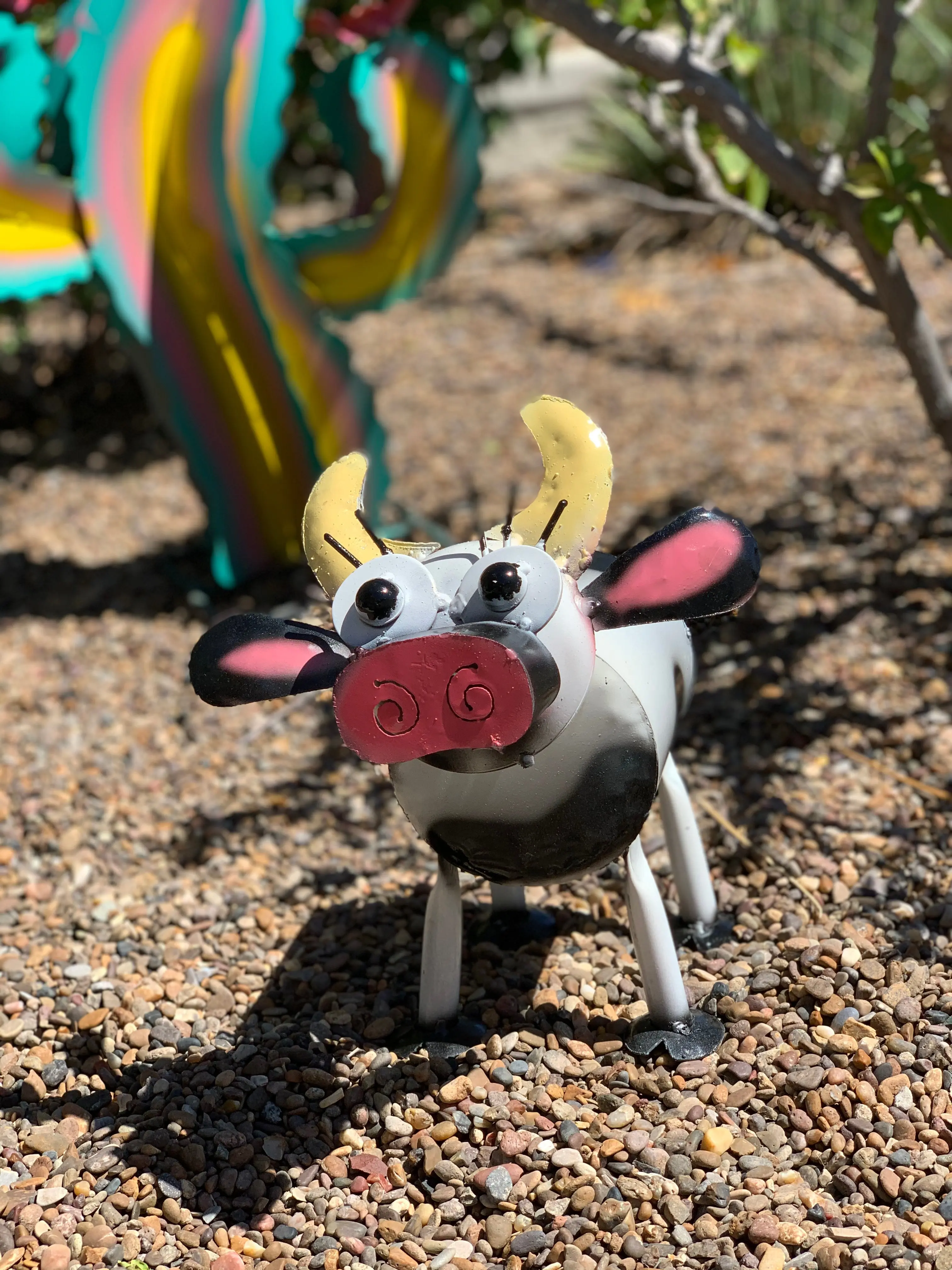 12" Handmade Metal Cow – Whimsical Farmhouse Garden Art