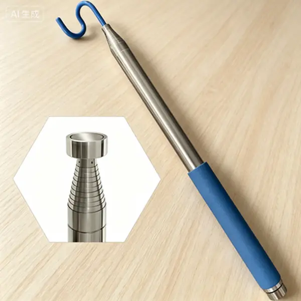 Telescopic Magnetic Pick-Up Tool with Hook and Grabber, Extendable Push Pull Rod Wire Reacher, 10 Foot Retractable Disc Golf Retriever, Durable Telescoping Pickup Tool, No Glue Needed, Reusable