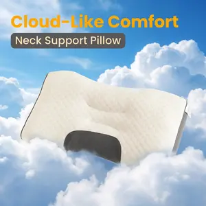 [Deals for You Days] NTBAY Ergonomic Knitted Massage Neck Pillow - Orthopedic Contour Support Pillow for Sleeping, Adjustable Soft Neck Protection Pillow with Memory Foam Core