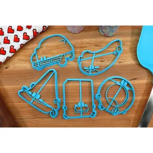 Kirby Mouthful Mode Cookie Cutters - Arch, Car, Cone, Ring, Vending Mouth - Plastic Tin - Assorted Designs for Cookie Baking