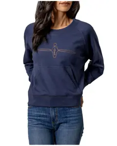 Kimes Ranch Women's Logo Long Sleeve Crewneck - Wsw0000002-Blu